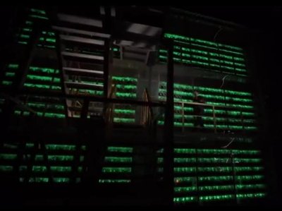 A large-scale mining farm showcasing multiple rigs
