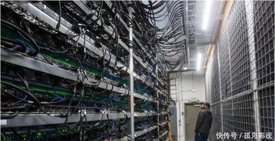 Modern European mining farm with rows of advanced mining rigs operating